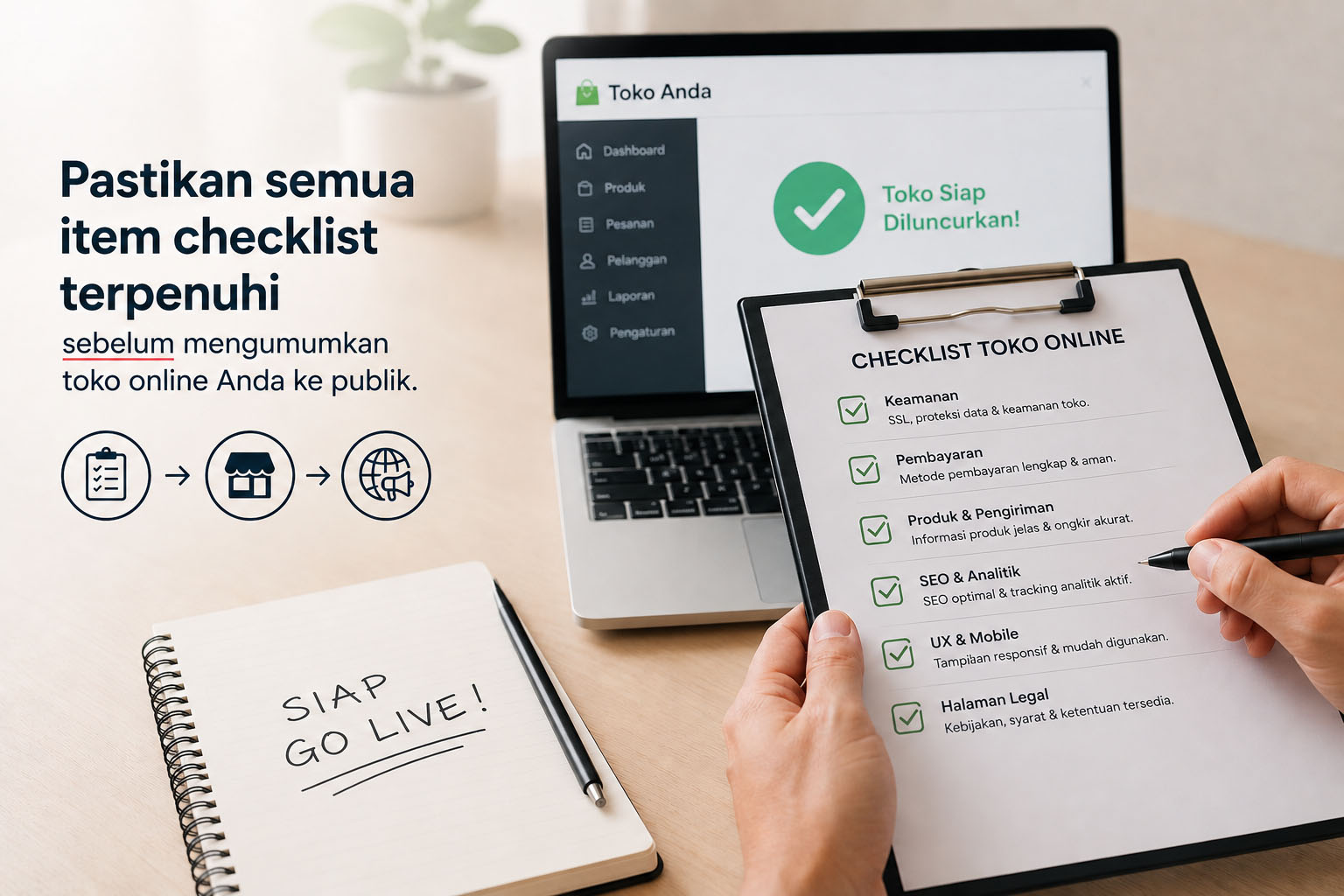 Checklist sebelum toko online WooCommerce live untuk jasa website online store profesional